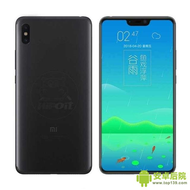 小米7渲染图曝光刘海屏设计 无下巴造型配屏下指纹